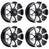 Set 4 17" Vision 413 Valor Gloss Black Machined Face 17x8.5 Wheels 6x120 18mm Rims