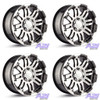 Set 4 15" Vision 375 Warrior Gloss Black Machined Face Wheels 15x7.5 6x5.5 -12mm