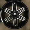 24" Vision 363 Razor Gloss Black Milled Spoke Wheel 24x12 8x6.5 Lifted Rim -51mm