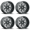 Set 4 22" Vision Off-Road 404 Brawl Satin Black Wheels 22x10 6x5.5 Rims -19mm