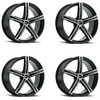 Set 4 17" Vision Street 469 Boost Gloss Black Machined Face 17x7 5x4.25 Rim 38mm