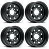 Set 4 15" Vision HD 85H Soft 8 Gloss Black Wheels 15x10 5x5 Rims -39mm For Chevy