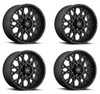 Set 4 24" Vision Off-Road 412 Rocker Satin Black Wheels 24x12 8x6.5 Rims -51mm
