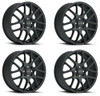 Set 4 15" Vision Street 426H Cross Matte Black Wheels 15x6.5 4x100 Rims 38mm