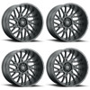 Set 4 22" Vision 404 Brawl Satin Black 22x12 Wheels 8x6.5 (8x165.1) -51mm Rims