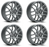 Set 4 16" Vision Street 426H Cross Gunmetal Wheels 16x7 5x112 Rims 38mm