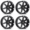Set 4 22" Vision 9042V Matte Black w\Anthracite Spoke Ends 22x9.5 Wheels 6x5.5 (6x139.7) 25mm Rims