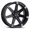 Set 4 22" Vision 9042V Matte Black w\Anthracite Spoke Ends 22x9.5 Wheels 6x5.5 (6x139.7) 25mm Rims