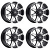 Set 4 16" Vision 413 Valor Gloss Black Machined Face 16x8 Wheels 6x5.5 (6x139.7) 0mm Rims