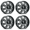 Set 4 16" Vision Off-Road 375 Warrior Gloss Black Wheels 16x8 6x4.5  Rims 12mm
