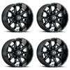 Set 4 20" Vision 415 Bomb Gloss Black Milled Spoke Wheels 20x9 6x5.5 Rims 0mm