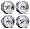 Set 4 15" Vision American Muscle 521H Nitro Polished Wheels 15x10 5x5 Rims 0mm