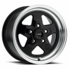 Set 4 15" Vision American Muscle 521H Nitro Black Machined 15x7 4x4.25 Rims 0mm