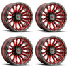 Set 4 18" Vision Off-Road 405 Korupt Red w/ Black Lip Wheel 18x9 8x170 Rim -12mm