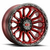 Set 4 16" Vision 405 Korupt Gloss Red w/Gloss Black Lip 16x8 Wheels 8x6.5 (8x165.1) 0mm Rims