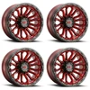 Set 4 16" Vision 405 Korupt Gloss Red w/Gloss Black Lip 16x8 Wheels 8x6.5 (8x165.1) 0mm Rims