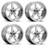 Set 4 15" Vision American Muscle 571 Sport Star II Polished 15x7 5x4.5 Rims 0mm