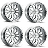 Set 4 20" Vision Off-Road 402 Riot Chrome 20x12 6x5.5 Rims -51mm GMC Ram Lifted