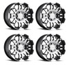 Set 4 15" Vision HD 375 Warrior Black Machined Face Wheels 15x6 6x5.5 Rims 0mm