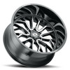 Set 4 24" Vision 402 Riot Gloss Black Machined Face 24x12 Wheels 6x5.5 (6x139.7) -51mm Rims