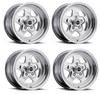 Set 4 15" Vision American Muscle 521H Nitro Polished Wheel 15x10 5x4.5 Rims 25mm