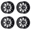 Set 4 17" Vision 423 Manic Gloss Black Machined Face 17x9 Wheels 8x6.5 (8x165.1) 12mm Rims