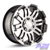 Set 4 18" Vision 375 Warrior Gloss Black Machined Face 18x8.5 Wheels 6x4.5 (6x114.3) 18mm Rims