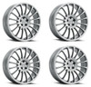 Set 4 15" Vision Street 477 Monaco Graphite Wheels 15x7 5x4.5 Rims 38mm