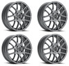 Set 4 15" Vision Street 426H Cross Gunmetal Wheels 15x6.5 5x112 Rims 38mm