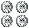 Set 4 18" Vision Street 477 Monaco Graphite Wheels 18x8 5x100 Rims 38mm