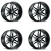 Set 4 22" Vision 363 Razor Gloss Black Milled Spoke Wheels 22x10 6x5.5 Rim -19mm