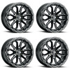 Set 4 20" Vision Off-Road 405 Korupt Black Milled  Wheels 20x9 5x5.5 Rims -12mm