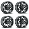 Set 4 14" Vision ATV 416 Se7en Matte Black Wheels 14x7 4x136 Rims 38.1mm
