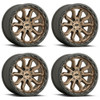 Set 4 20" Vision Off-Road 405 Korupt Satin Bronze Wheels 20x9 5x5 Rims 10mm