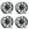 Set 4 14" Vision ATV 416 Se7en Gunmetal Wheels 14x7 4x136 Rims 2.5mm