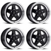 Set 4 15" Vision American Muscle 521H Nitro Black Machined 15x7 5x4.5 Rims 0mm