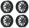 Set 4 15" Vision Street 426H Cross Matte Black Wheels 15x6.5 5x100 Rims 38mm