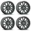 Set 4 17" Vision 405 Korupt Satin Black 17x9 Wheels 5x4.5 (5x114.3) 12mm Rims