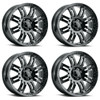 Set 4 17" Vision Off-Road 375 Warrior Gloss Black Wheels 17x8.5 5x5.5 Rims 18mm