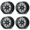 Set 4 24" Vision 404 Brawl Gloss Black Milled Spoke Wheels 24x12 8x180 Rim -51mm