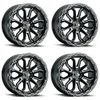 Set 4 20" Vision 405 Korupt Gloss Black Milled Spoke 20x10 Wheels 6x135 -25mm Rims
