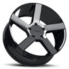 Set 4 20" Vision Street 472 Switchback Black Machined Wheels 20x9 5x5.5 15mm Rim