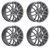 Set 4 16" Vision Street 426H Cross Gunmetal Wheels 16x7 5x100 Rims 38mm