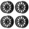Set 4 20" Vision Off-Road 412 Rocker Satin Black Wheels 20x12 6x135 Rims -51mm