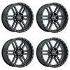 Set 4 17" Vision Off-Road 354 Manx 2 Satin Black Wheels 17x9 8x6.5 Rims 12mm