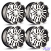 Set 4 17" Vision 375 Warrior Gloss Black Machined Face Wheels 17x8.5 8x6.5 18mm