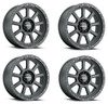 Set 4 17" Vision Off-Road 350 Ojos Satin Black Wheels 17x9 6x5.5 Truck Rims 12mm