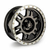 Set 4 16" Vision 398COMP Manx Competition Black Machined Lip 16x7 5x4.5 Rims 0mm