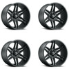 Set 4 24" Vision Off-Road 363 Razor Satin Black Wheels 24x12 5x5 Rims -51mm