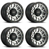 Set 4 20" Vision Off-Road 111 Nemesis Black Machined Face Wheels 20x9 6x5.5 0mm